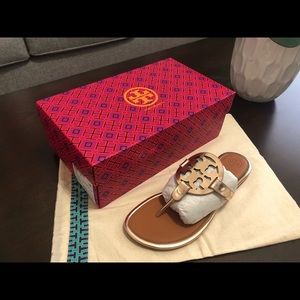 Tory Burch Miller Sandals Rose Gold